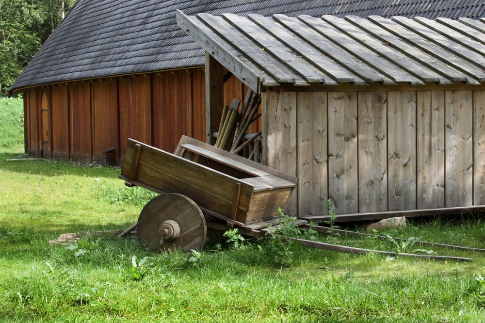 Horse Cart by the Shed